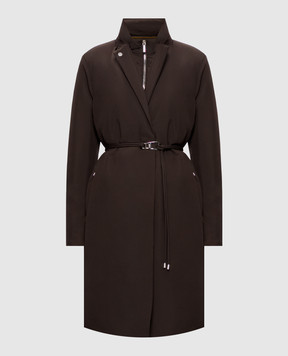 MooRER Brown elongated down jacket VERLAINE VERLAINESTP