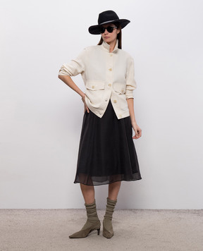 Brunello Cucinelli Gray silk skirt MP940G3877
