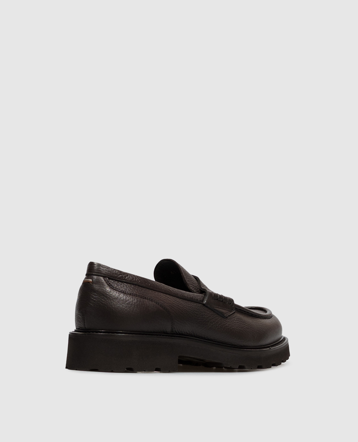 Brown leather loafers Canali 3