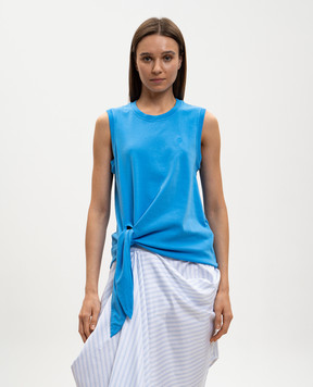 JW Anderson Blue T-shirt with monogram embroidery JO0284PG1810