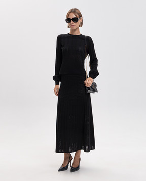 Twinset Black jumper with openwork pattern 262TP3124