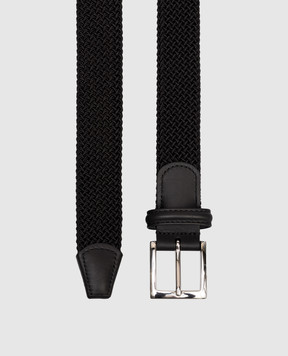 Kiton Black braided belt USC3601N01357
