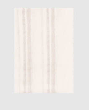 Peserico White striped linen scarf S31546C0CC827