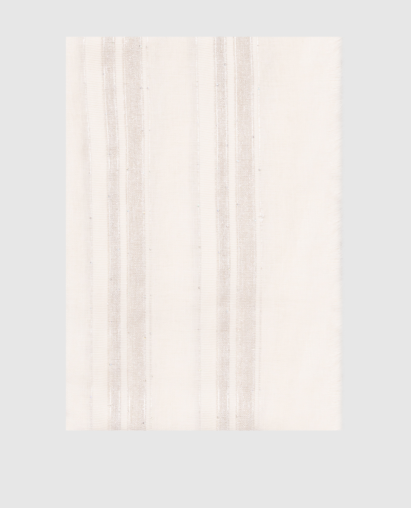 

White striped linen scarf Peserico