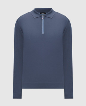 Stefano Ricci Blue wool and silk polo shirt K606426Z35F26314