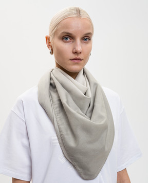 MooRER Gray scarf with silk MURRAYFCS