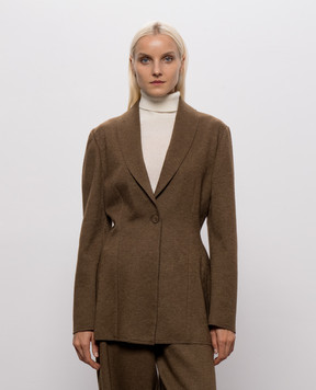 Ermanno Scervino Brown cashmere and silk jacket D492I750PHP