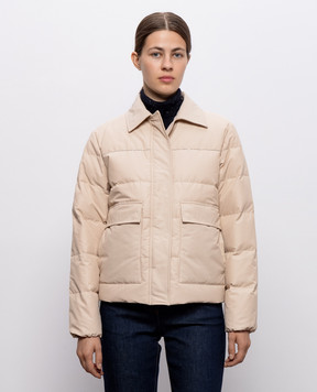 Peserico Beige down jacket with monil chain A2412103182