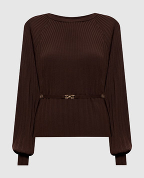 Twinset Brown jumper with belt 262TT3451
