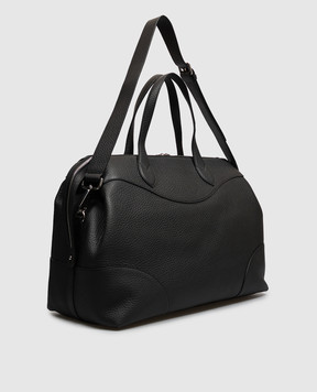 Enrico Mandelli Black leather travel bag GEORGE7213