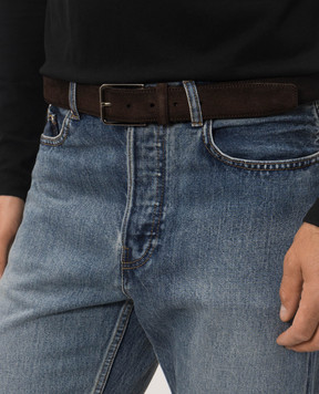 Santoni Brown suede belt CM35VC003B91GACD