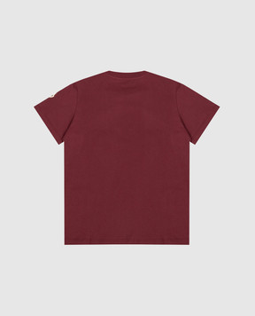 Moncler ENFANT Children's burgundy T-shirt with branded embroidery L29548C0000489AFV