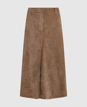 Brunello Cucinelli Brown corduroy midi skirt MP547G4099