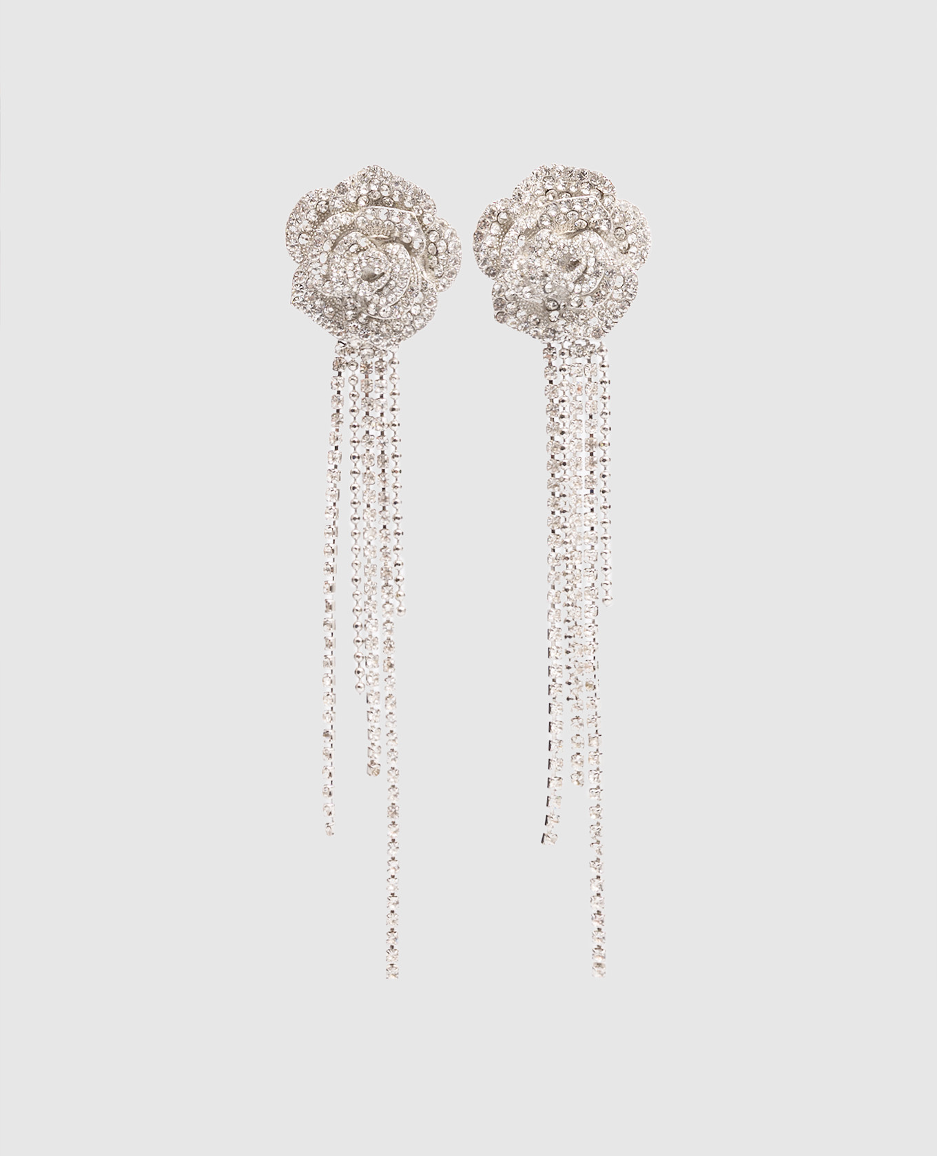 

Silver rose earrings with crystals Nissa
