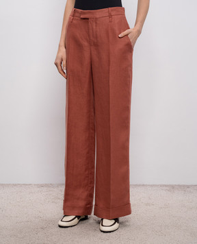 Brunello Cucinelli Pink linen pants MH527P8492