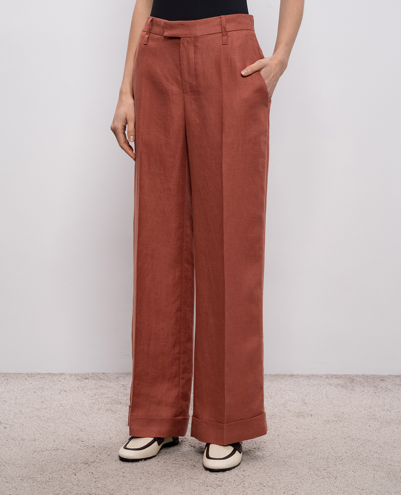 Pink linen pants Brunello Cucinelli 3