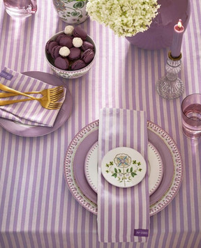 Pip Studio Set of purple Stripes serving napkins with logo 51067037