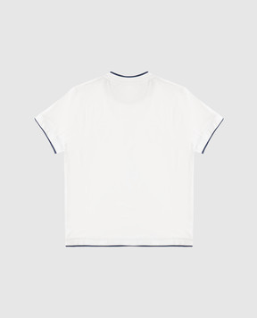 Brunello Cucinelli Children's white T-shirt with emblem BW857927TA