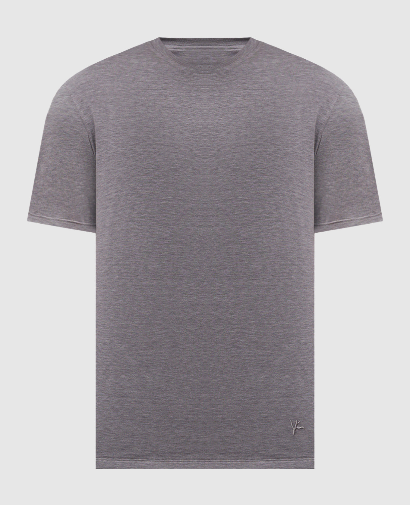 Grey melange silk T-shirt