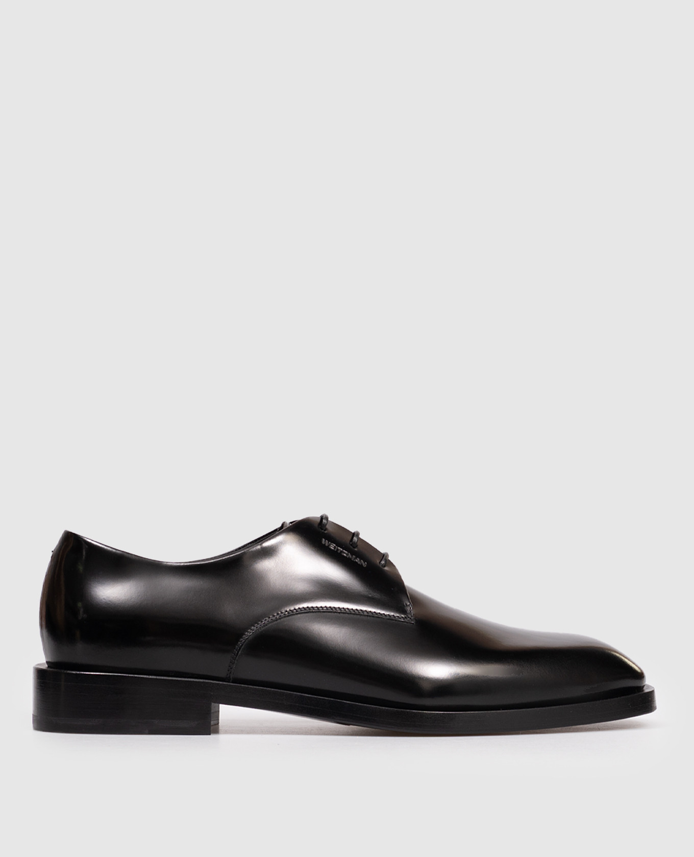 

Canden black leather glossy derby shoes Stuart Weitzman