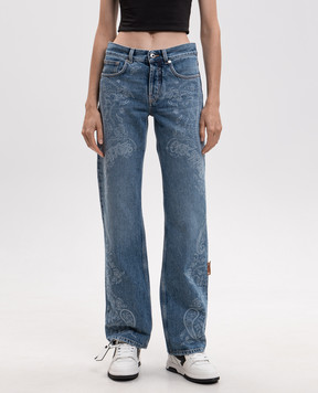 Off-White Blue jeans with print 2FM00605B
