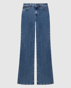Solotre Blue flared jeans with a distressed effect M1AC0125