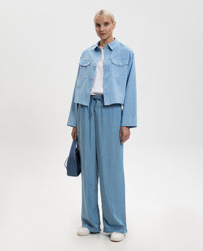Twinset Blue cropped denim shirt 261TF2081