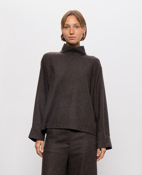 Solotre Brown top with wool M1AC0135