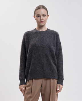 Max Mara ARIA gray yak wool sweater with scarf SMMARIA