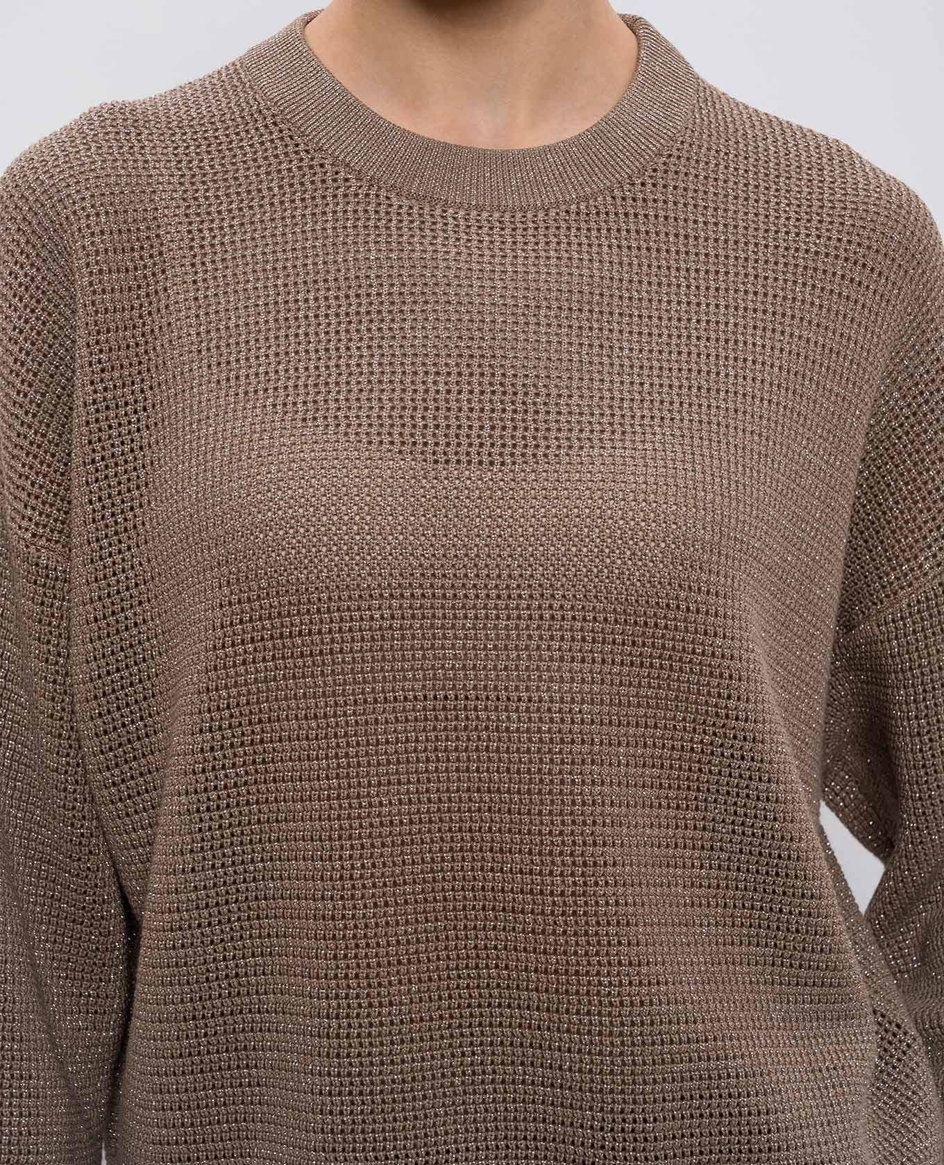 Brown jumper with lurex Brunello Cucinelli 5