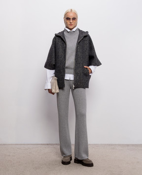 Peserico Gray wool pants with lurex A94116F129U470