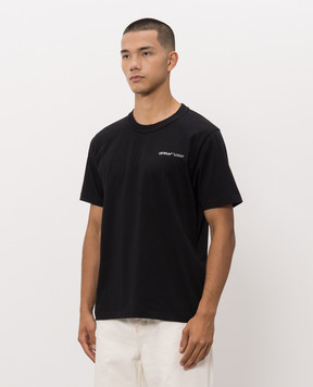 Off-White Black T-shirt with Logo print 44MAA16MF26J00L
