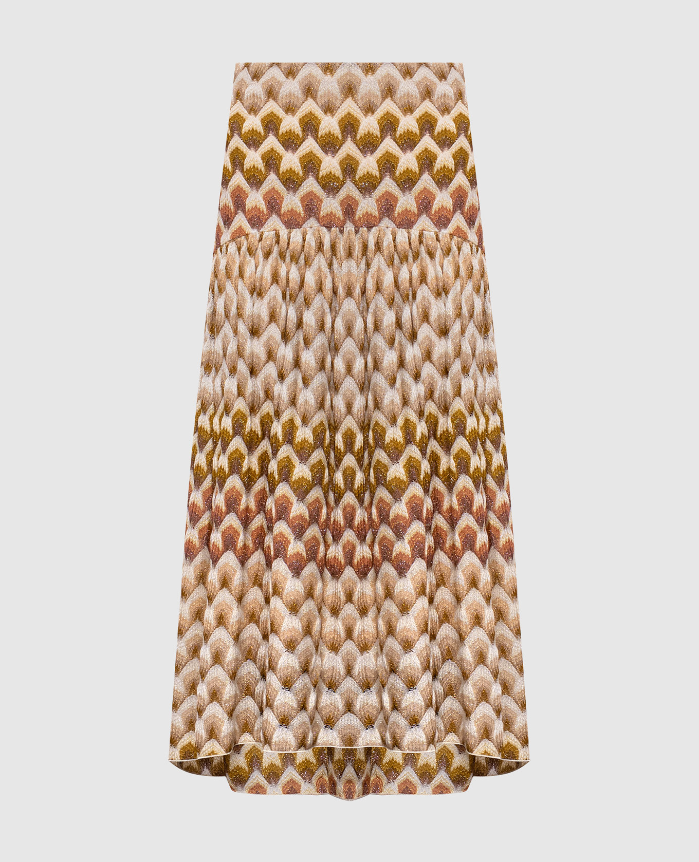 Beige midi skirt with lurex