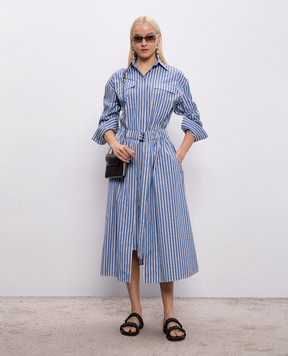 Brunello Cucinelli Blue striped shirt dress MH749A5465