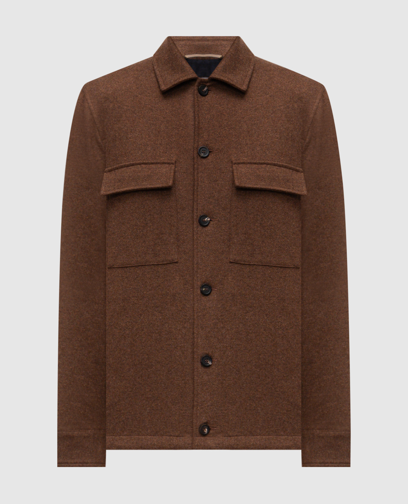 

Brown wool shirt jacket Peserico, Beige