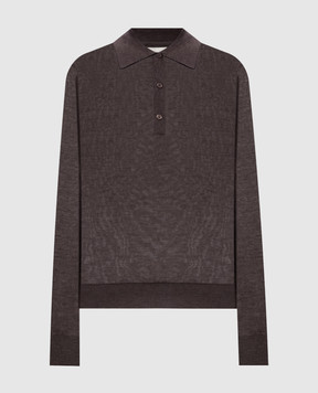 Loulou de Saison MILES brown cashmere polo shirt MILES
