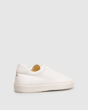 Doucal's White leather sneakers with logo DD8901JESSUF281