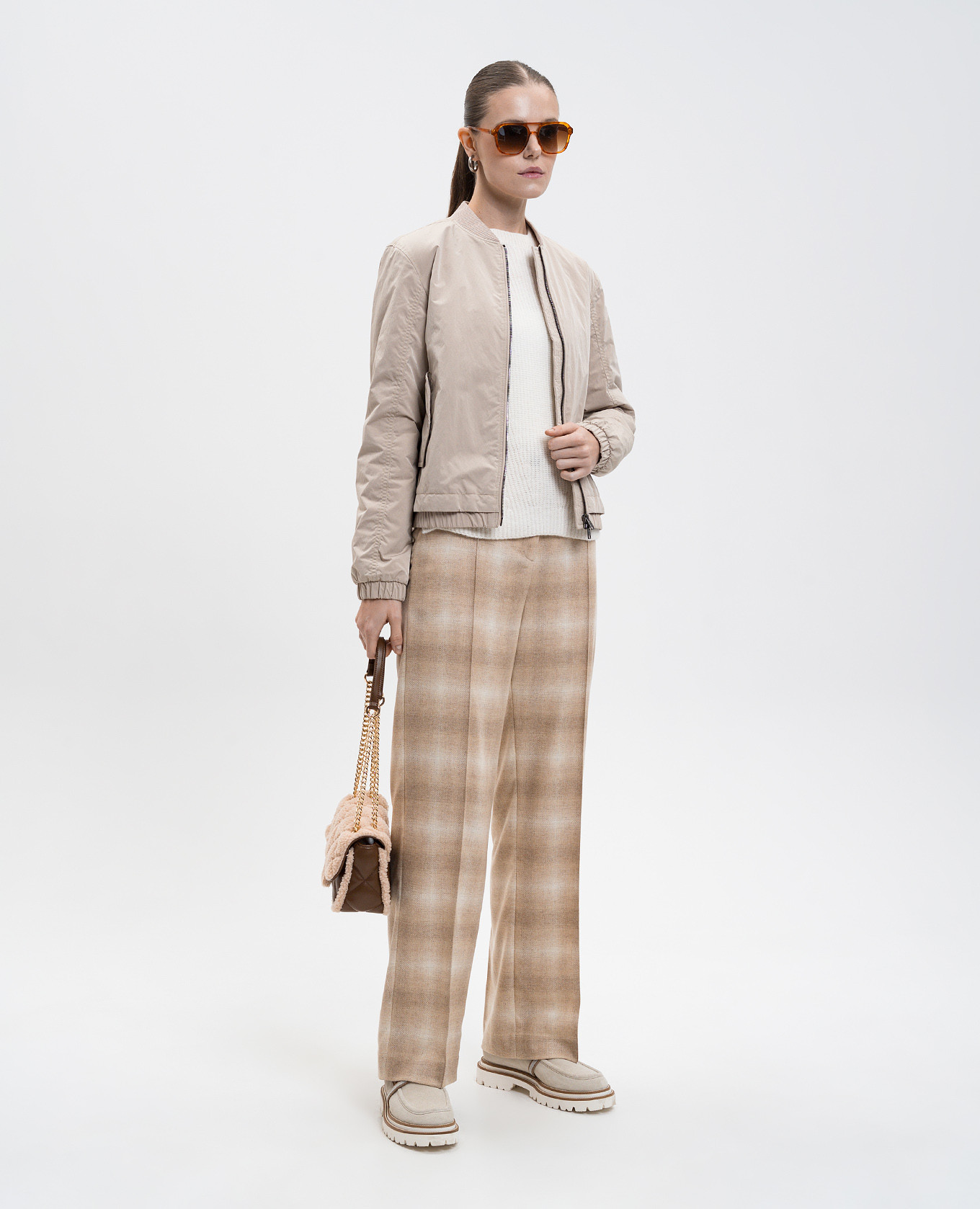 

Beige checked wool pants Woolrich