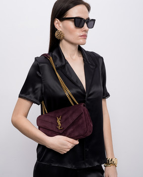 Saint Laurent Loulou purple suede bag 801437AAEY6