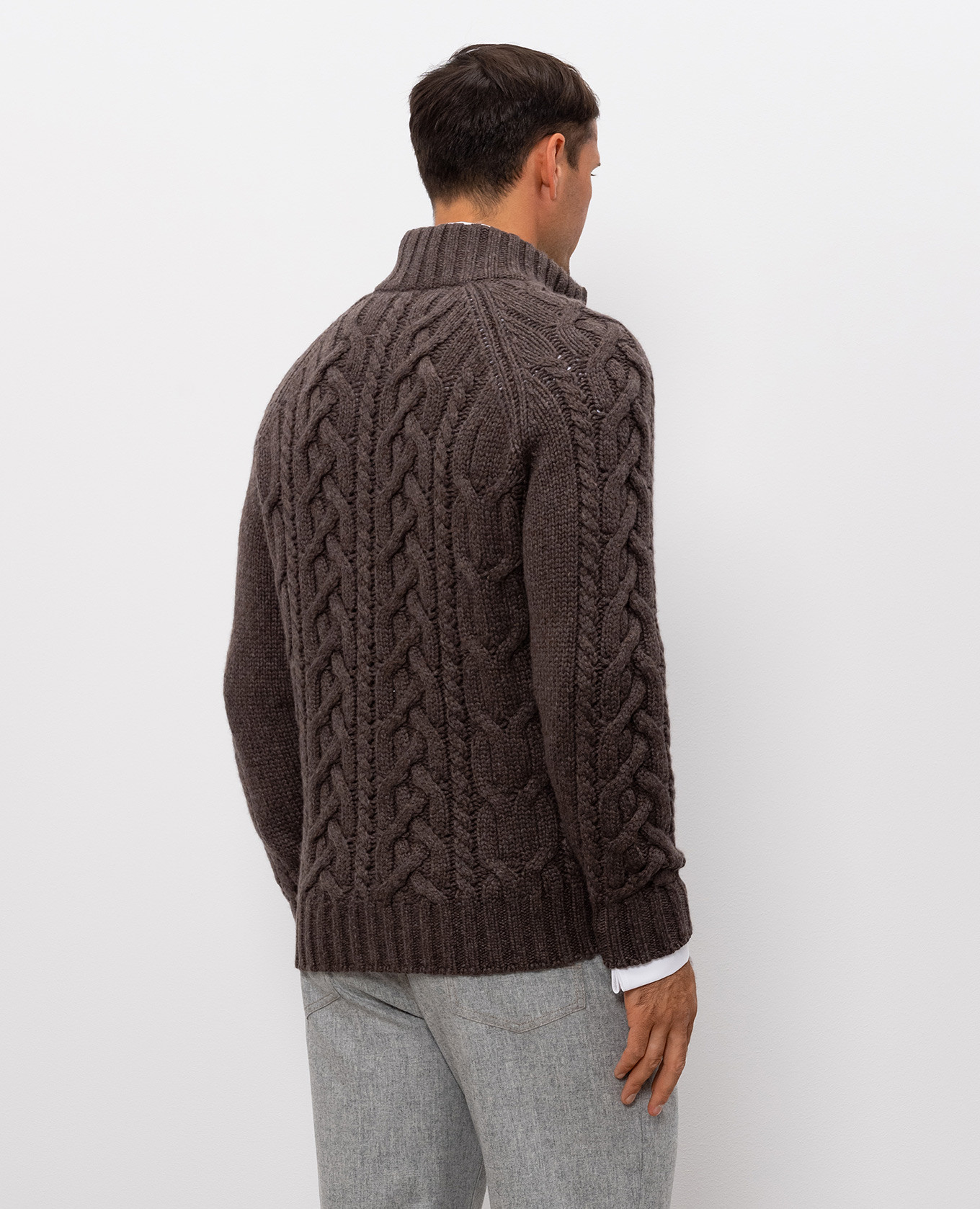 Brown cashmere cardigan Brunello Cucinelli 4