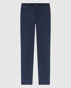 Stefano Ricci Blue linen pants M1T6100210L0005Q