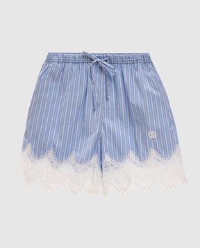 Simkhai Emmie blue striped lace shorts 3264050S