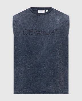Off-White Blue t-shirt with logo print 44MAC02FS26J001