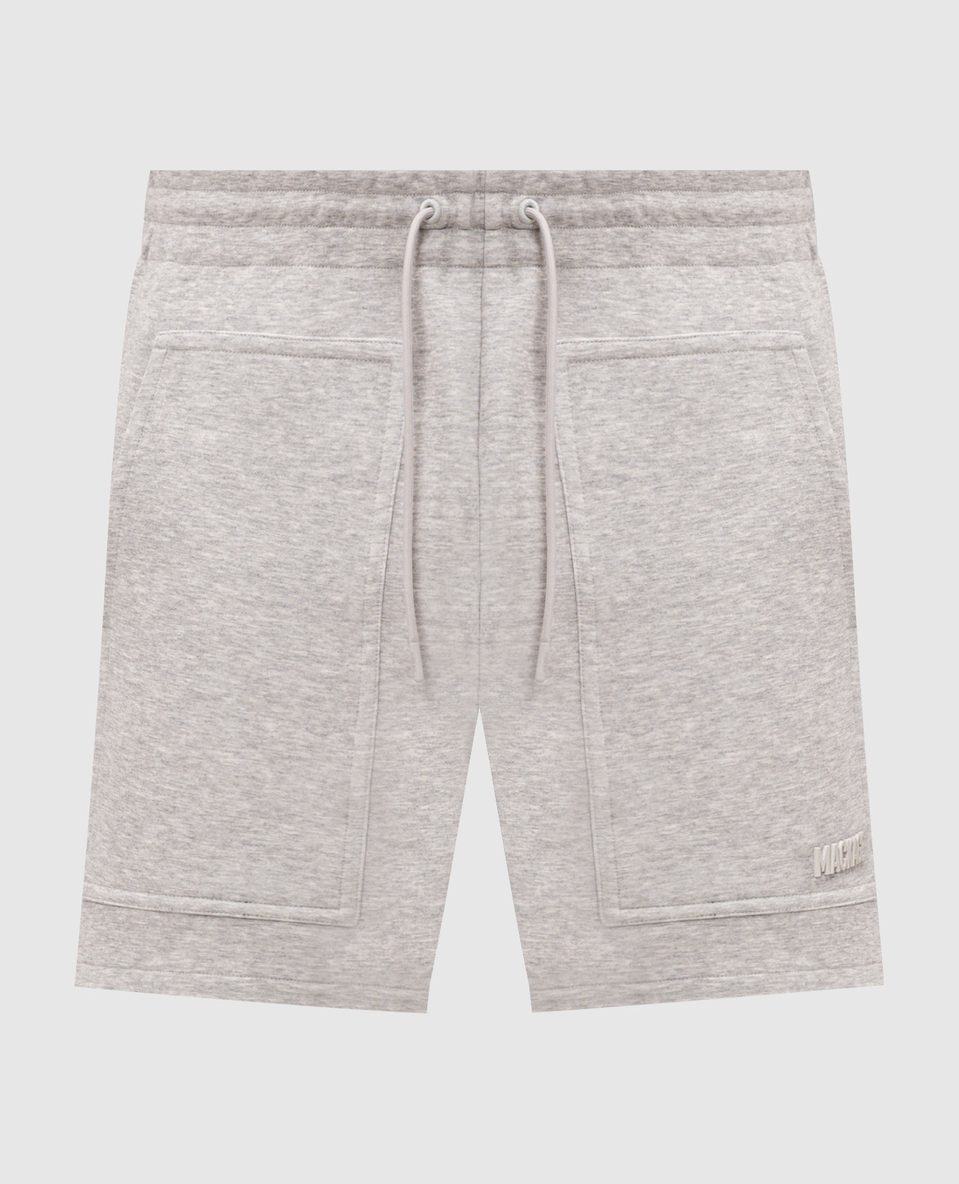 Elwood grey melange shorts with textured logo
