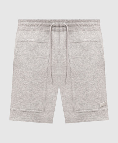 Elwood grey melange shorts with textured logo
