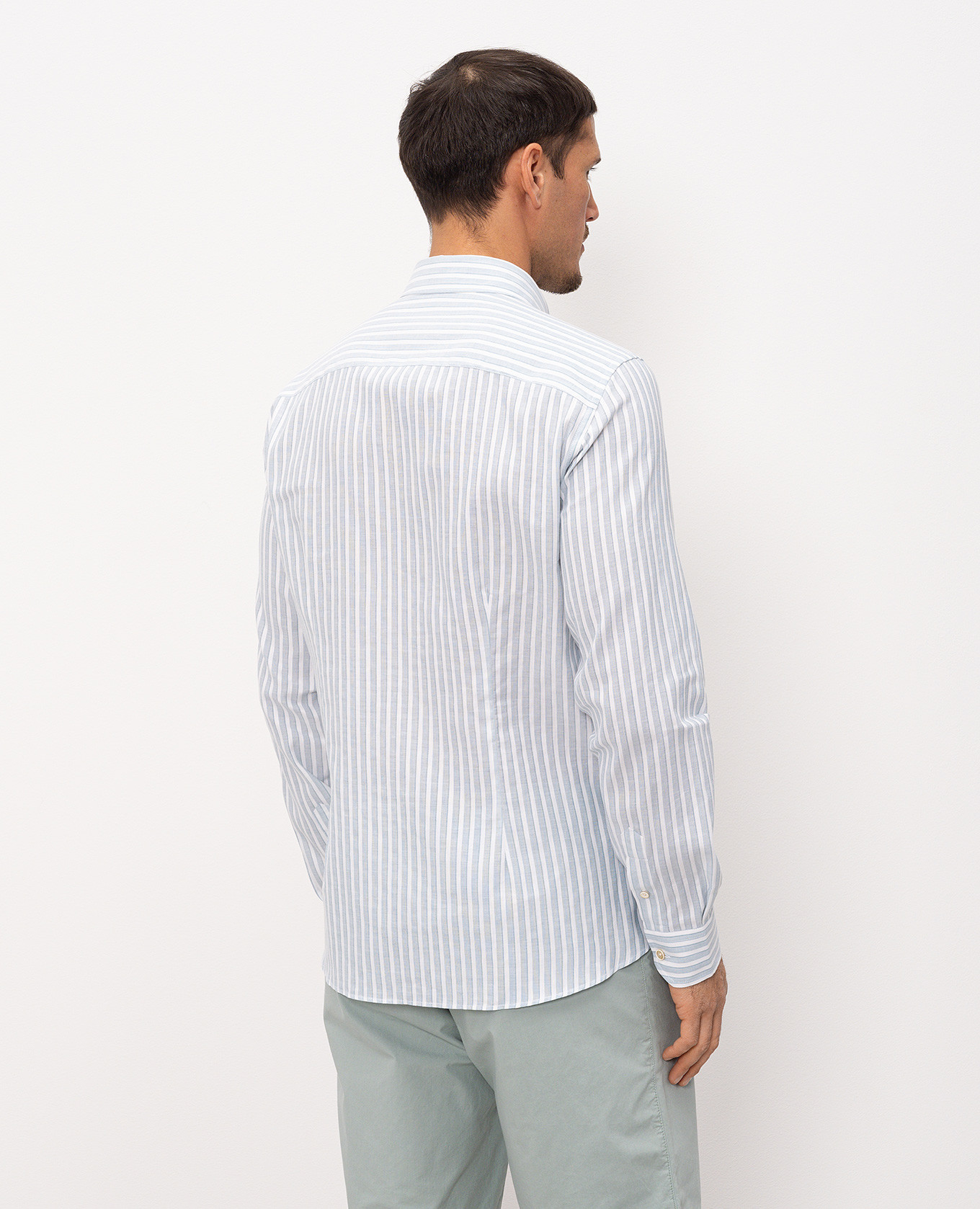 

Striped linen shirt Florentino, Green
