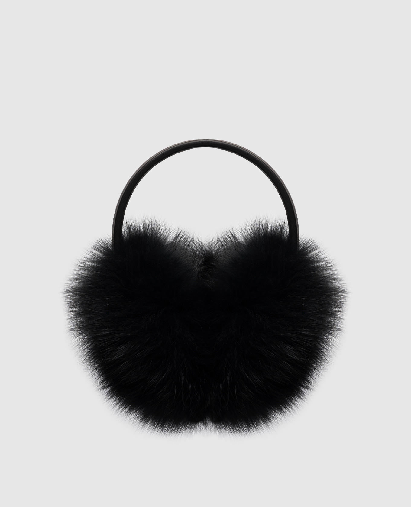 Black fox fur headphones