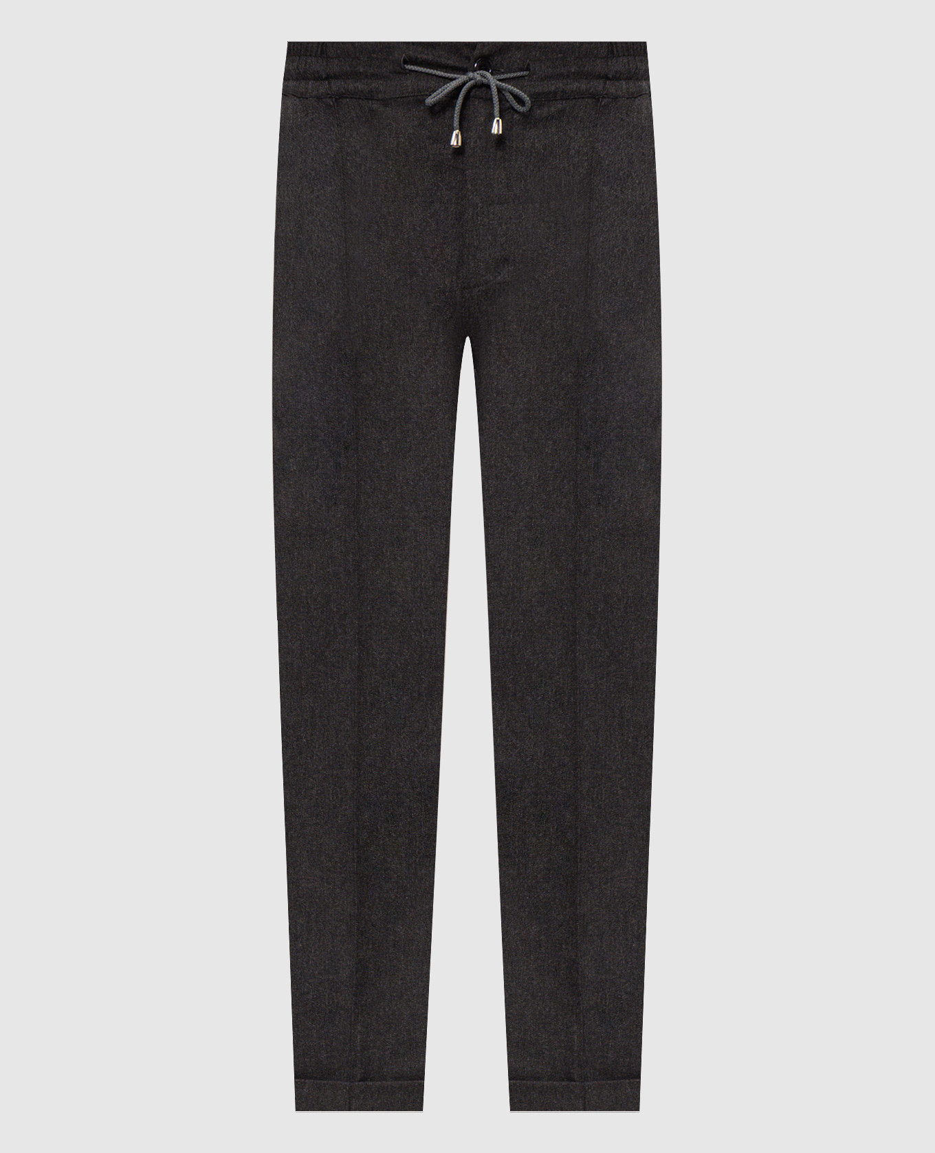 Grey wool trousers with lapels