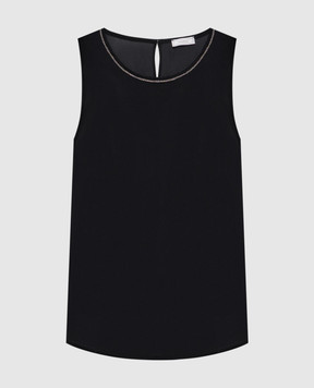 Peserico Black silk top A08893D07325