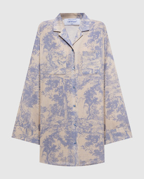 Off-White Roxy City Nature Linen Shirt Dress 2FU00547T